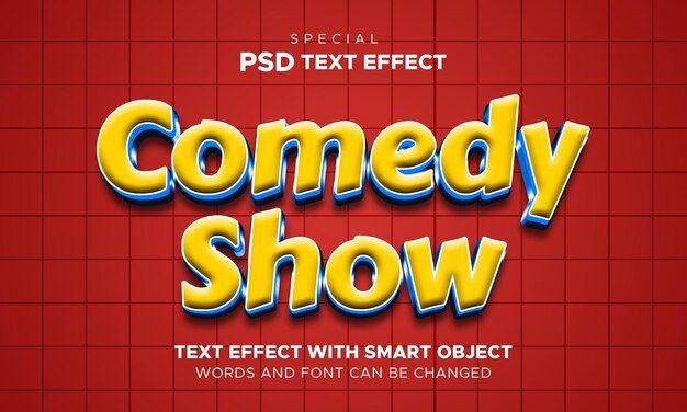 PSD comedy show text effect objet samart modifiable