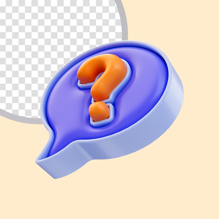 PSD comentario icono de signo de interrogación concepto de presentación 3d para conexión de comunicación preguntando problema