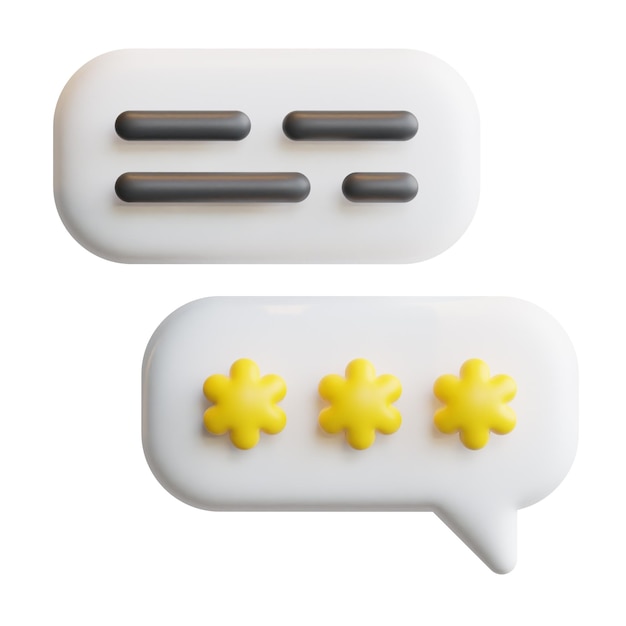 Comentarios 3D y calificación de la experiencia del cliente ilustración e icono de renderizado de alta calidad