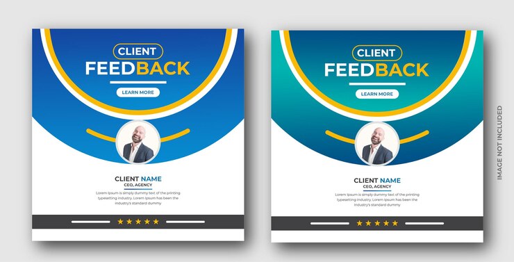 Comentarios del cliente o publicación de Instagram de banner web de redes sociales testimonial