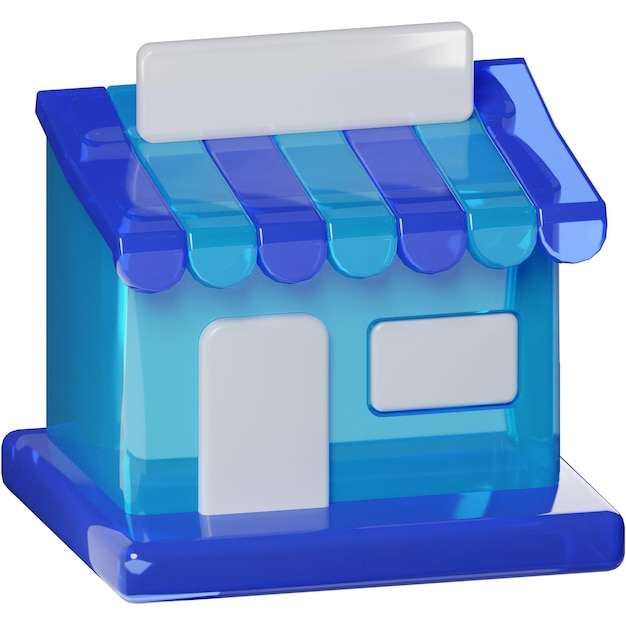 Comerciantes de tiendas Azul 3D
