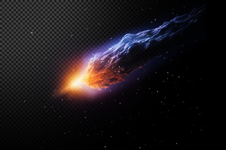 PSD comet space star and cloud on transparent background