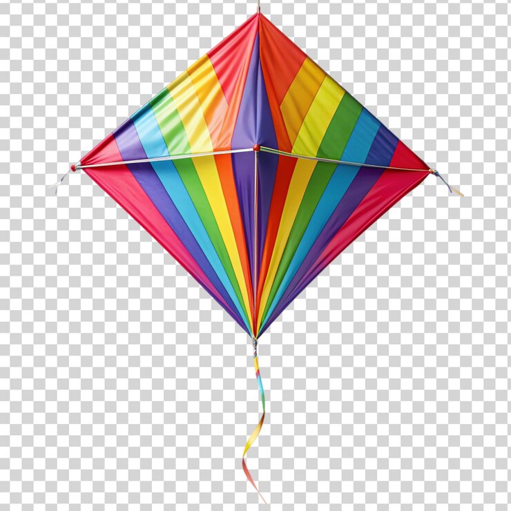 PSD una cometa colorida aislada en un fondo transparente