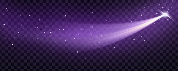 cometa resplandeciente con brillo brillante y efecto polvo