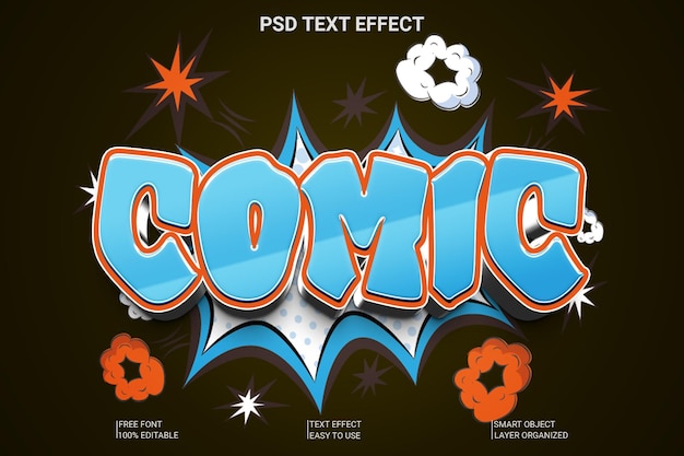 PSD comic-bearbeitbare 3d-text-effekt