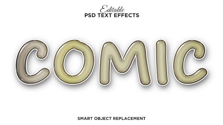 PSD comic editable plastic text effect