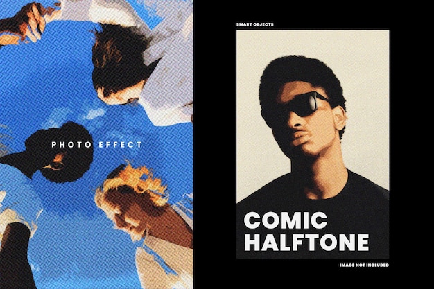 Comic-Halfton-Fotoeffekt für den Druck