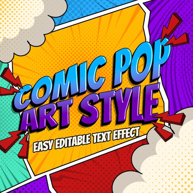 PSD comic-pop-art-social-media-beitragsvorlage