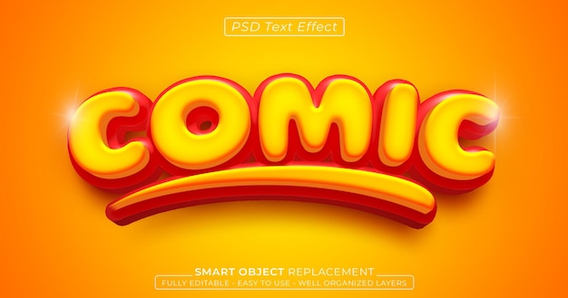 Comic-text editierbarer texteffekt im 3d-stil