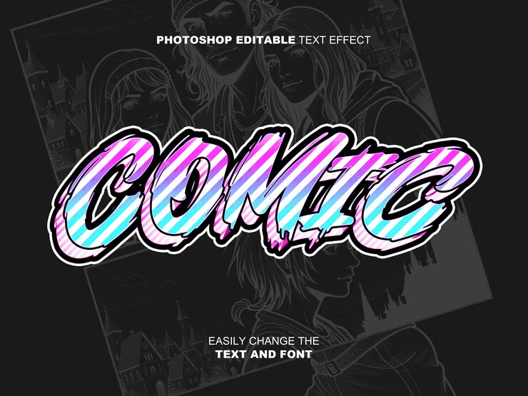 PSD comic-text-effekt