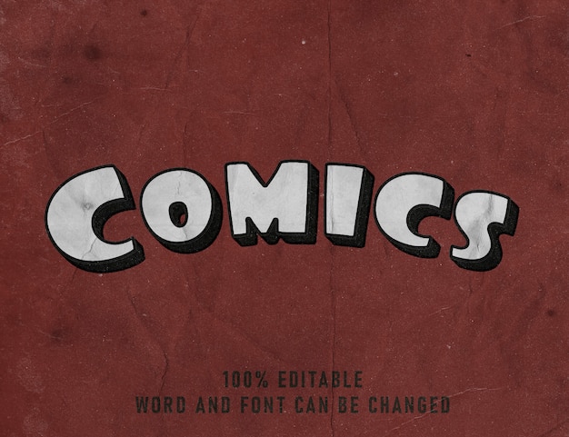 Cómics Efecto de texto Comic Editable Fuente Color Estilo Poster