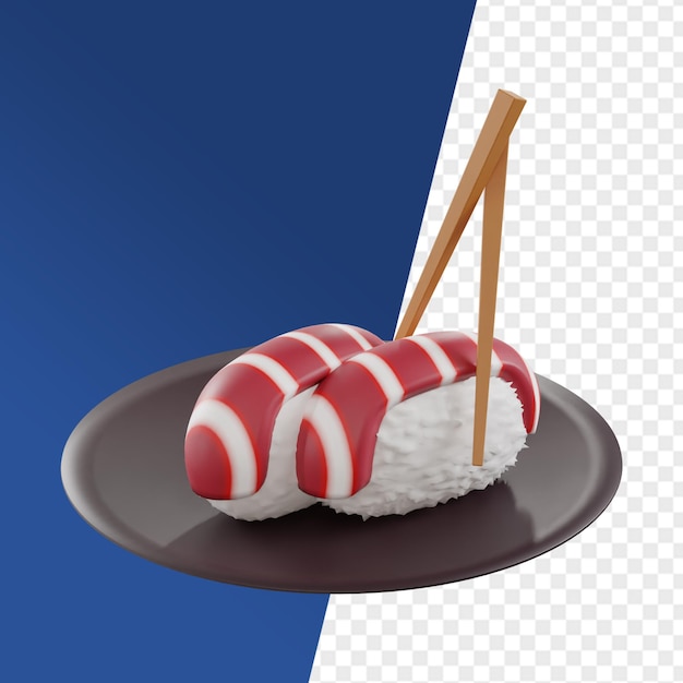 PSD comida asiática en 3d para hacer clipart