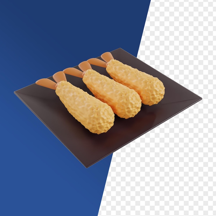 PSD comida asiática en 3d para hacer clipart