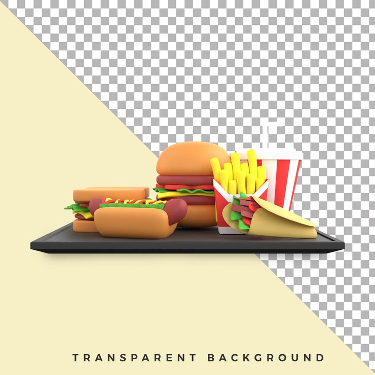 PSD comida de ilustración 3d aislado