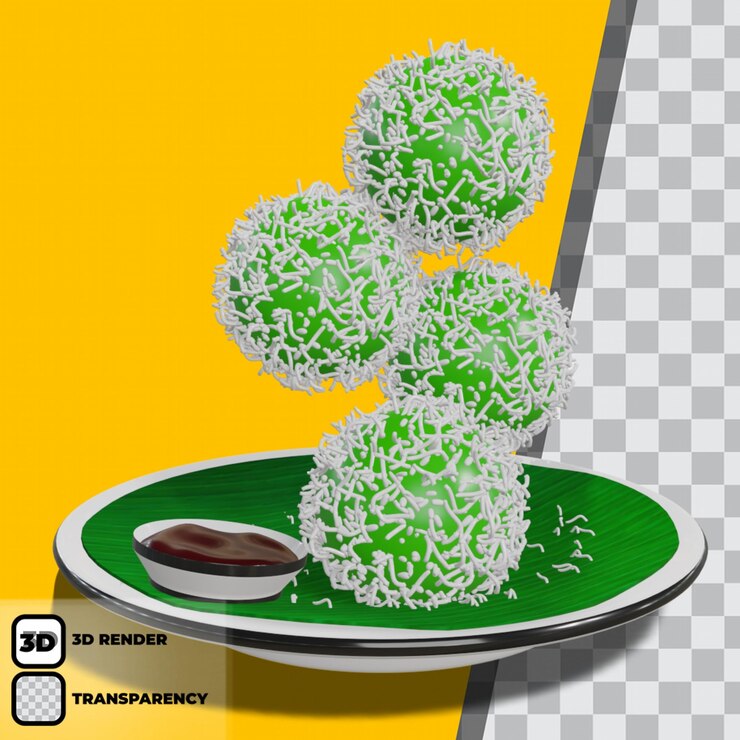 PSD comida indonesia klepon saludable postre dulce y fresco de indonesia