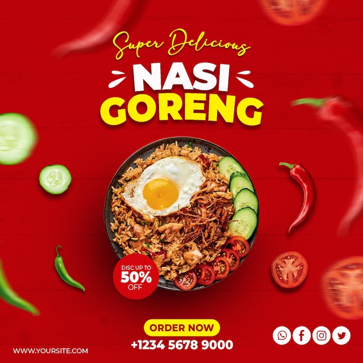 PSD comida indonesia el nasi goreng