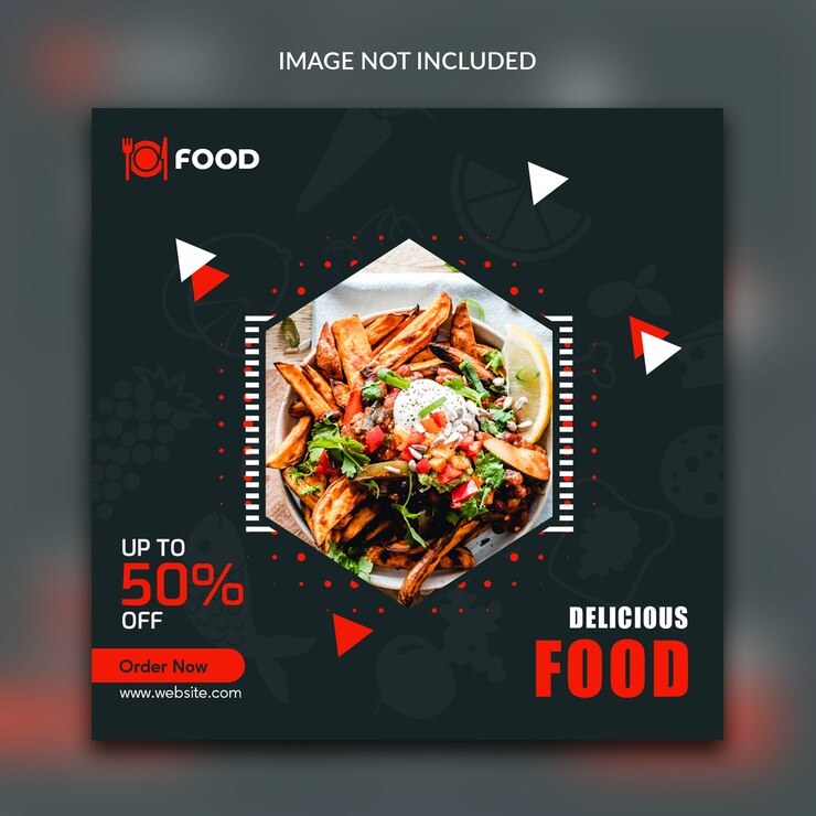 Comida Instagram cuadrado banner post