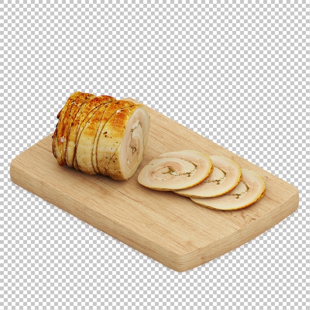 Comida isométrica na placa