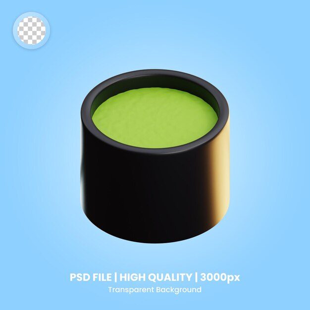 Comida Japonesa Icono 3D Té Matcha