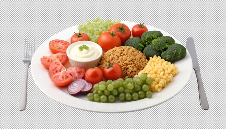 PSD la comida en el plato parece deliciosa.
