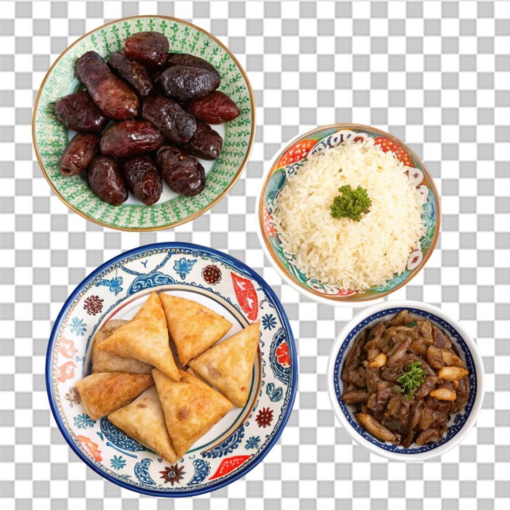 PSD comida de ramadán aislada en un fondo transparente