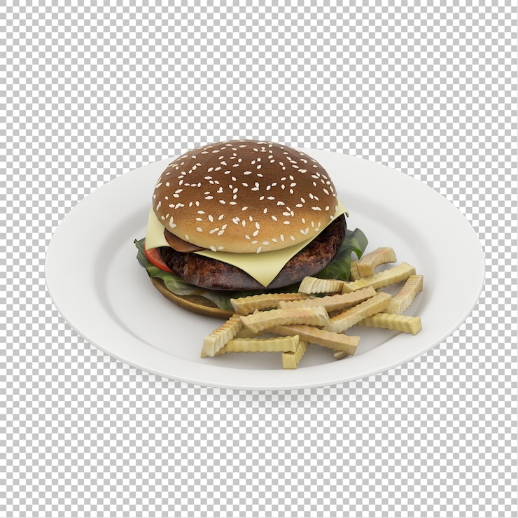 PSD comida rápida isométrica
