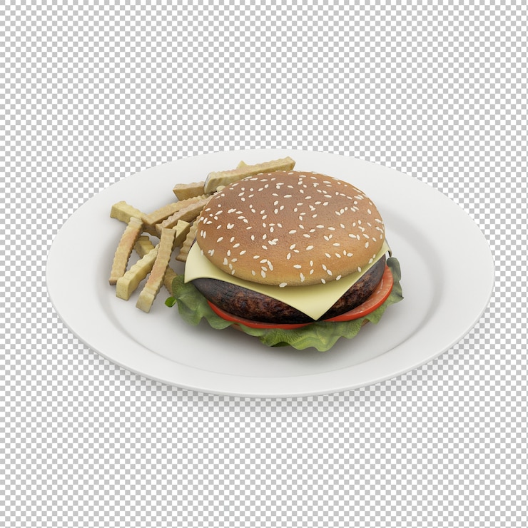 PSD comida rápida isométrica