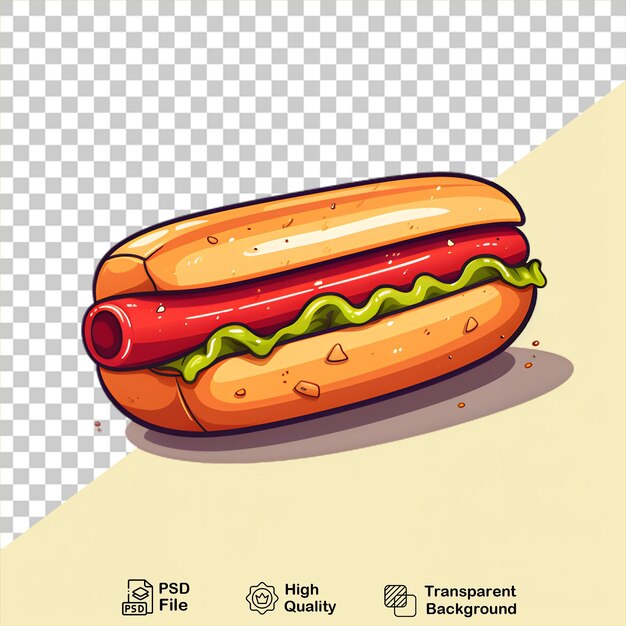 PSD comida rápida con perrito caliente aislado en fondo transparente incluye archivo png