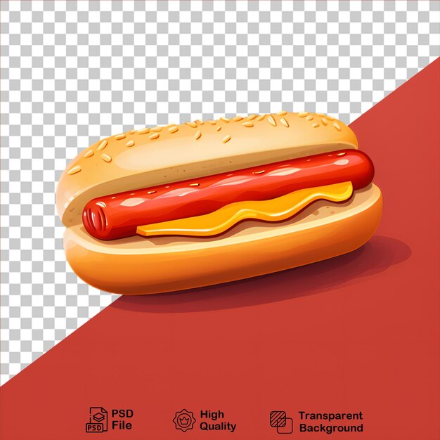 Comida rápida con perrito caliente aislado en fondo transparente incluye archivo png