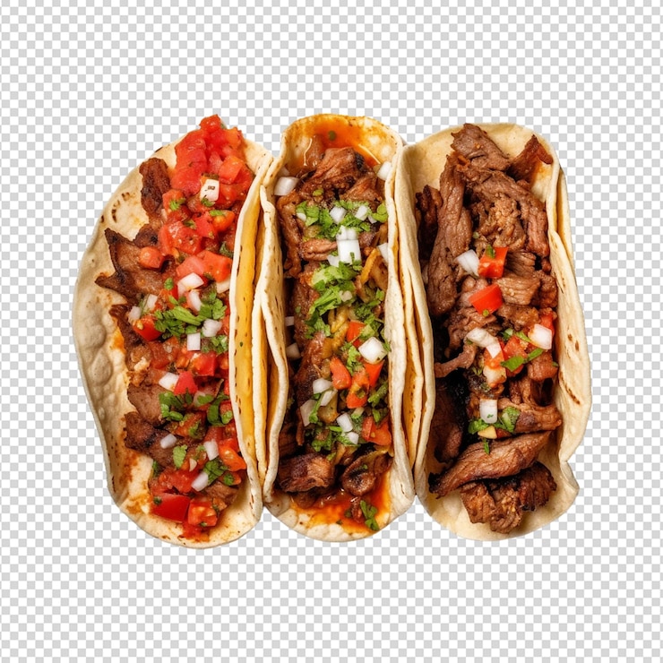 PSD comida de taco aislada sobre un fondo blanco