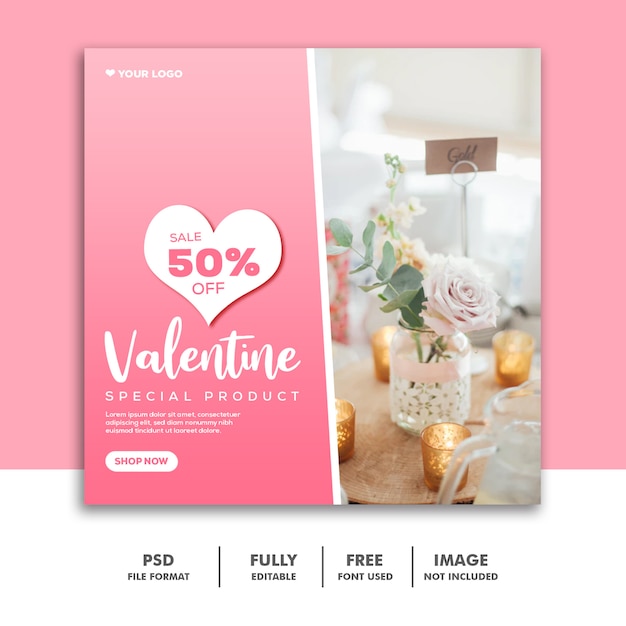 Comida valentine banner social media post