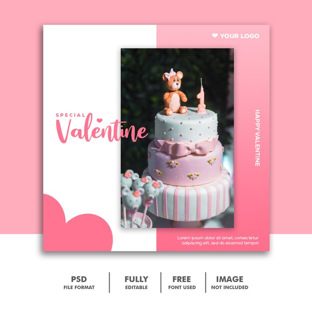 Comida valentine banner social media post