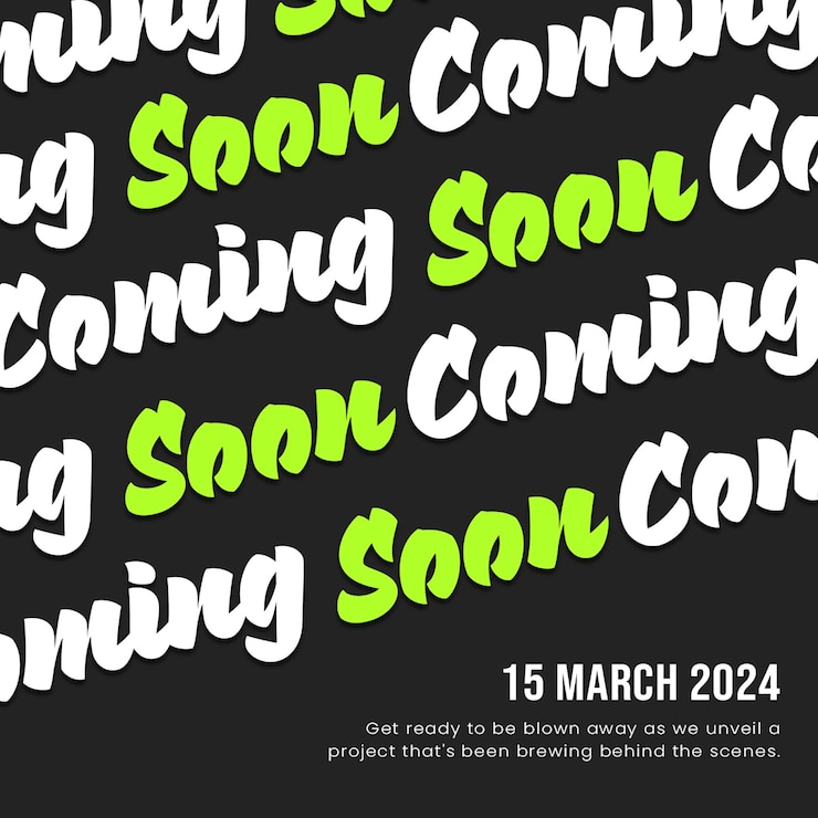 PSD coming soon project typography design for social media instagram post