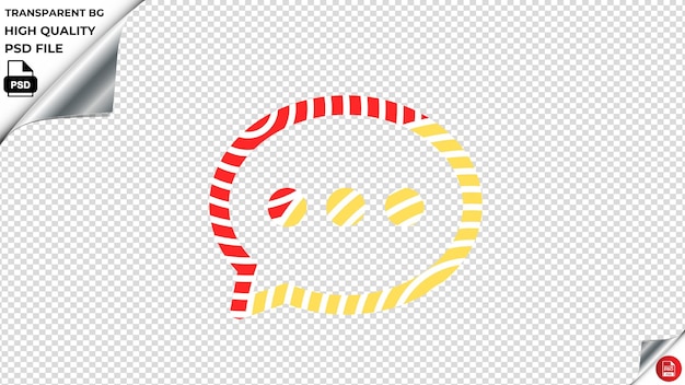 PSD commenter o icône vectorielle de psd rouge jaune rayé psd transparent