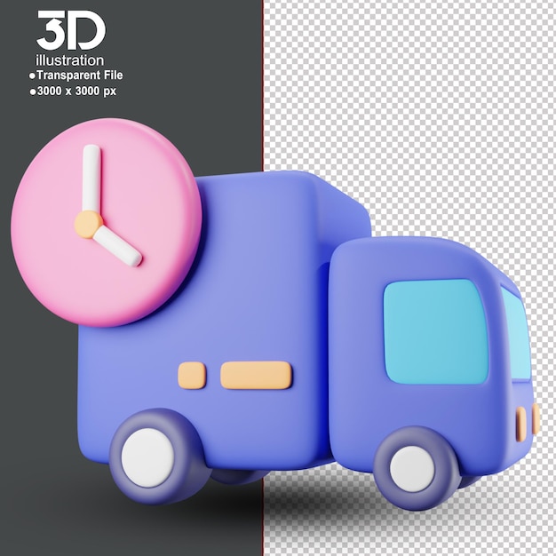 Commercialmente ECommerce 3D Icon Truck PNG ad alta risoluzione