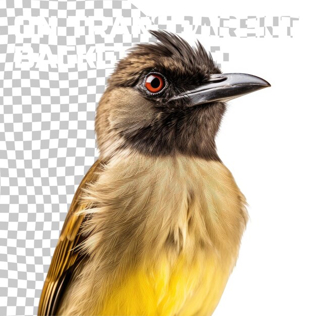 PSD common bulbul close-up aus dem pilanesberg nationalpark südafrika safari und tierwelt vogelbeobachtungpycnonotus barbatus isoliert auf transparentem hintergrund