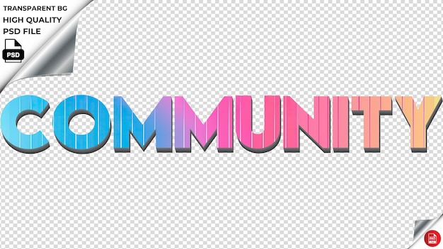PSD community typographie regenbogen farbenfrohe texttextur psd durchsichtig
