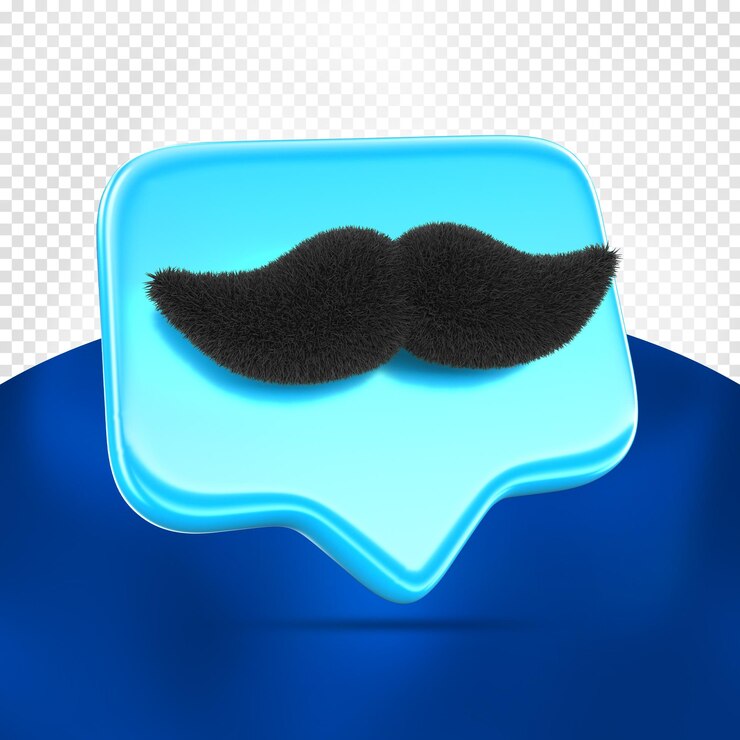 PSD como bigode 3d render para composição