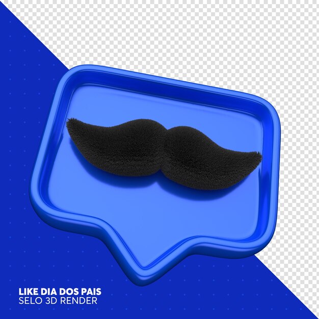 PSD como bigode father039s day 3d render para composição