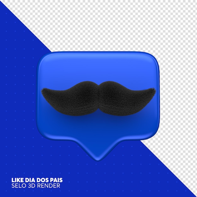 como bigode Father039s Day 3d render para composição