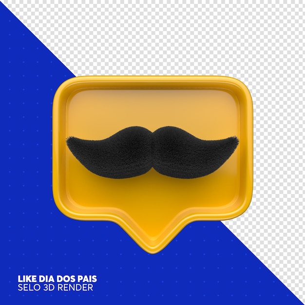 como bigote Father039s Day 3d render para composición