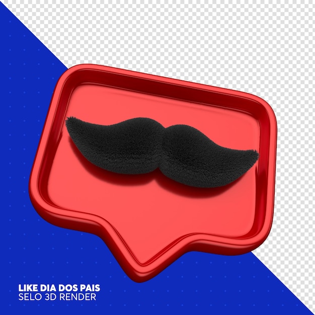 como bigote Father039s Day 3d render para composición