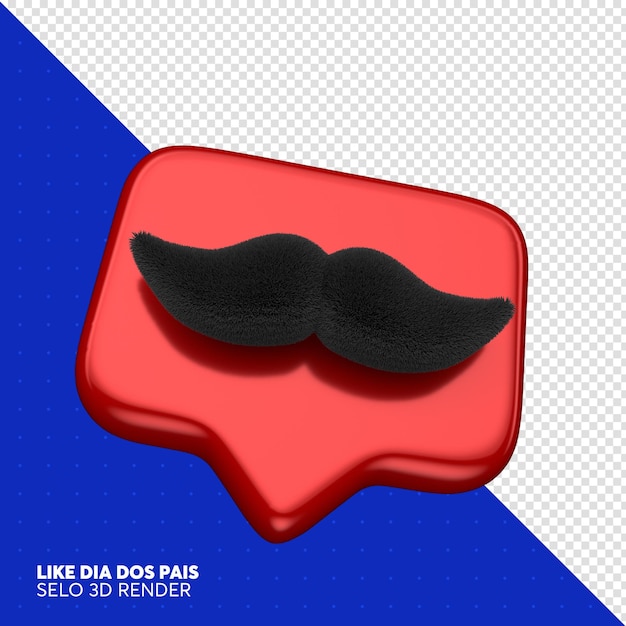 PSD como bigote father039s day 3d render para composición