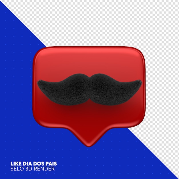 Como bigote father039s day 3d render para composición