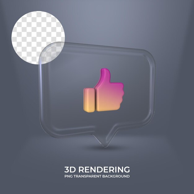 Como ícone com renderização em 3d de moldura de vidro