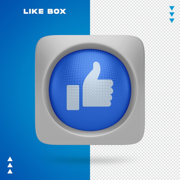 Como icono en caja en renderizado 3D aislado