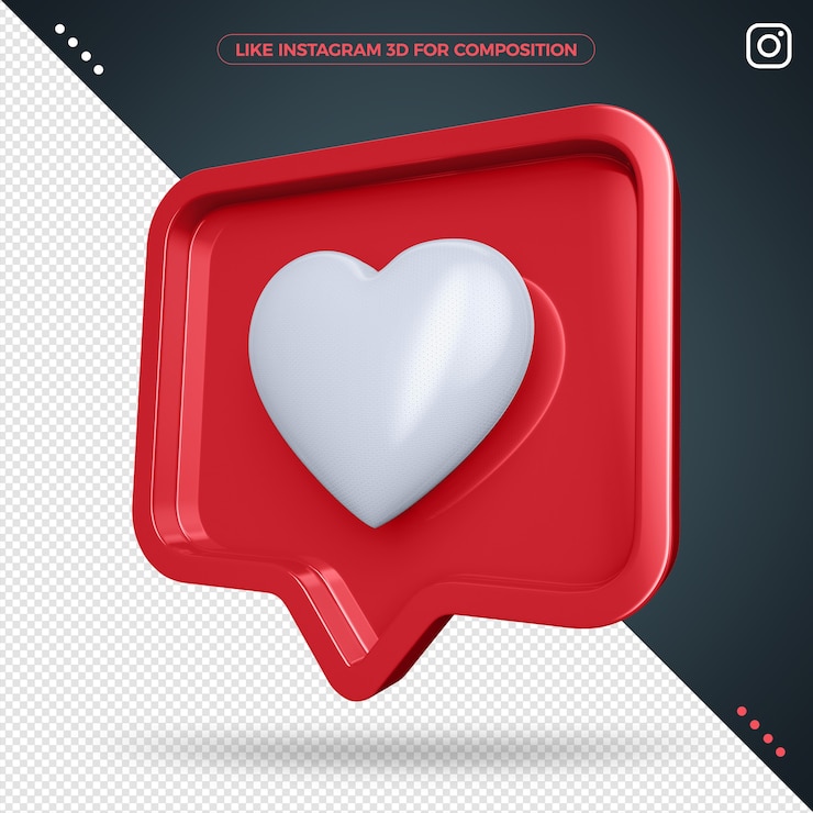 PSD como instagram isolado em renderização 3d