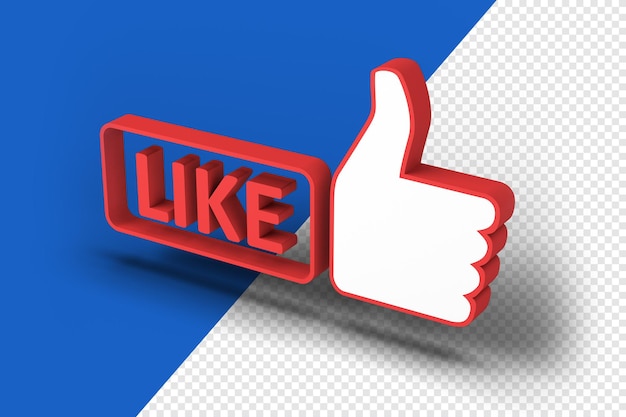 Como ou polegares para cima renderização de logotipo 3d