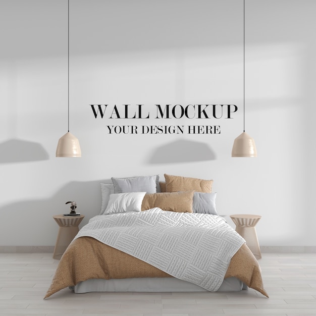 Cómoda maqueta de pared de dormitorio