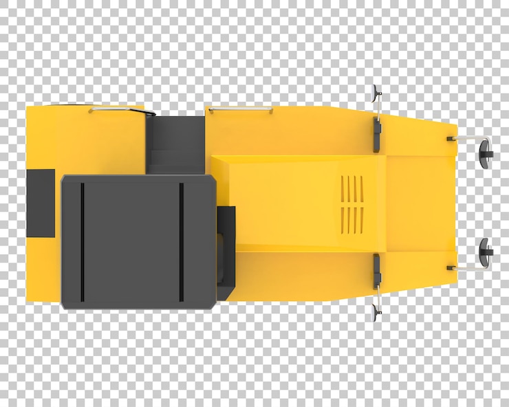 PSD compactador en la ilustración de renderizado 3d de fondo transparente